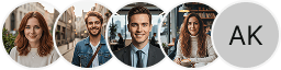 Collection of trader account profile images displayed within the Fern Vestode feedback section